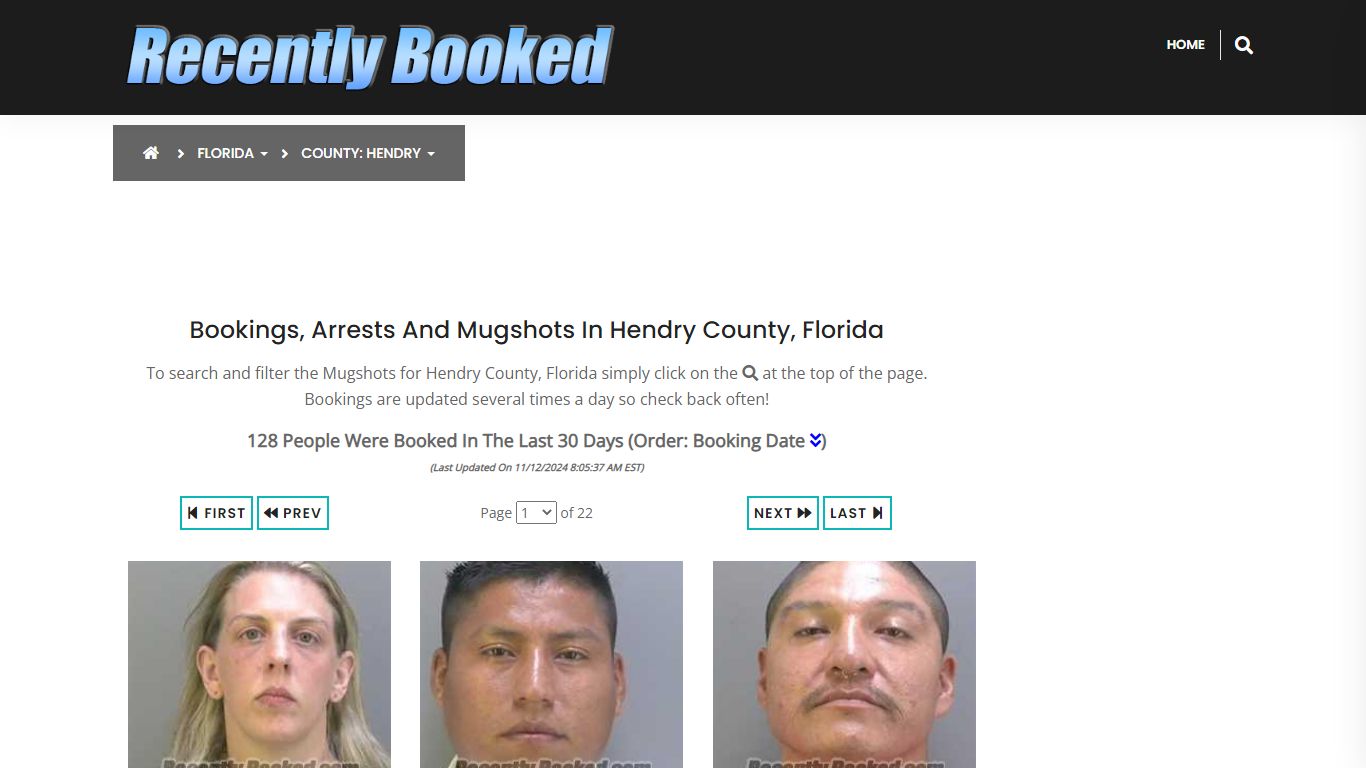 Bookings, Arrests and Mugshots in Hendry County, Florida - Recently Booked